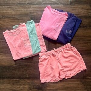 VINEYARD VINES Teen Girl  6 Piece MEGA Lot 4 Tops & 1 Shorts